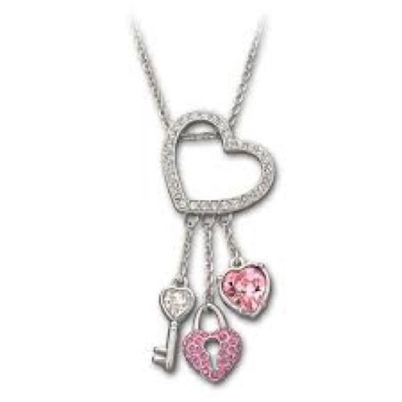 Swarovski Heart Lock Pendant Love Necklace - Picture 8 of 8